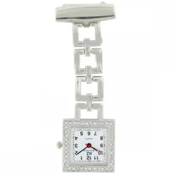 Montre Infirmière Métal Strass Carré KRAZY