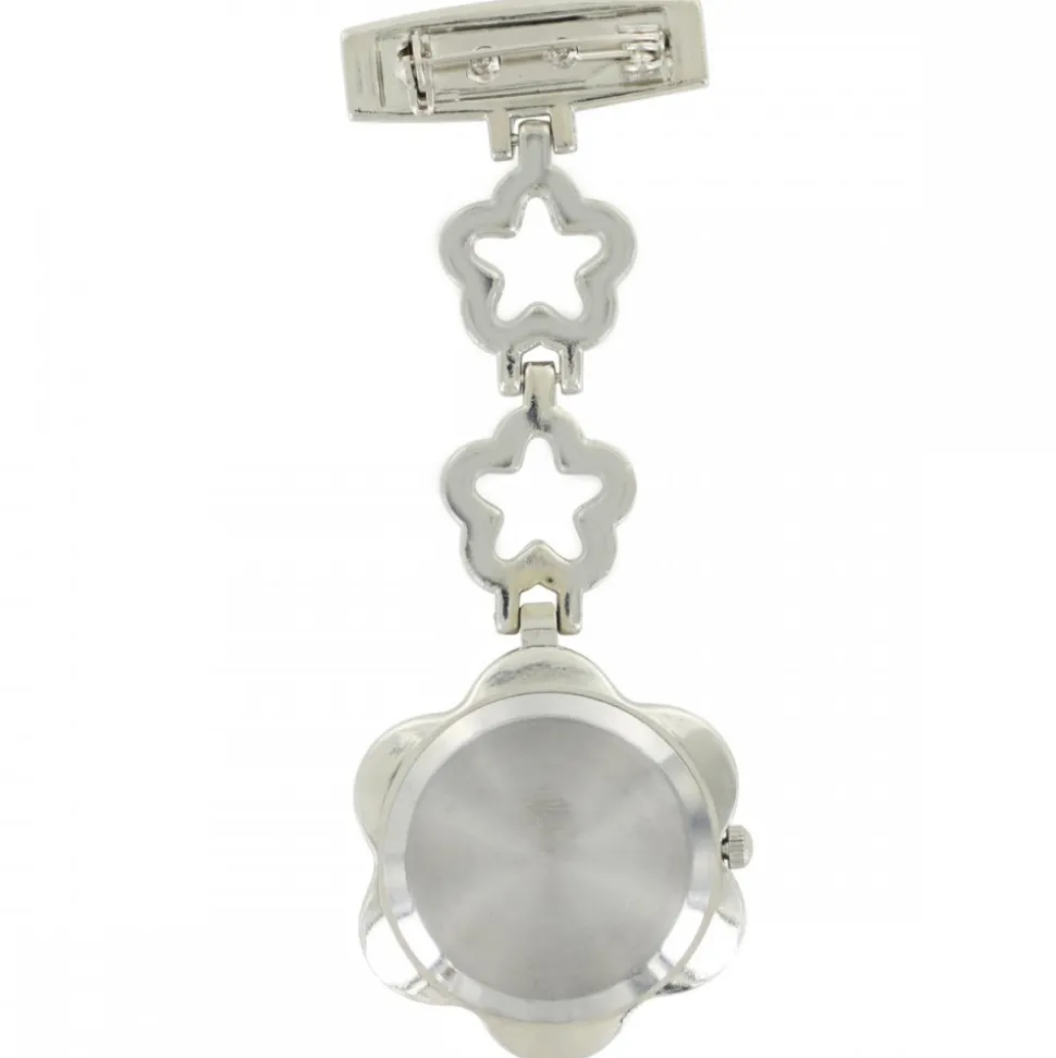 Montre Infirmière Métal Strass Fleur KRAZY