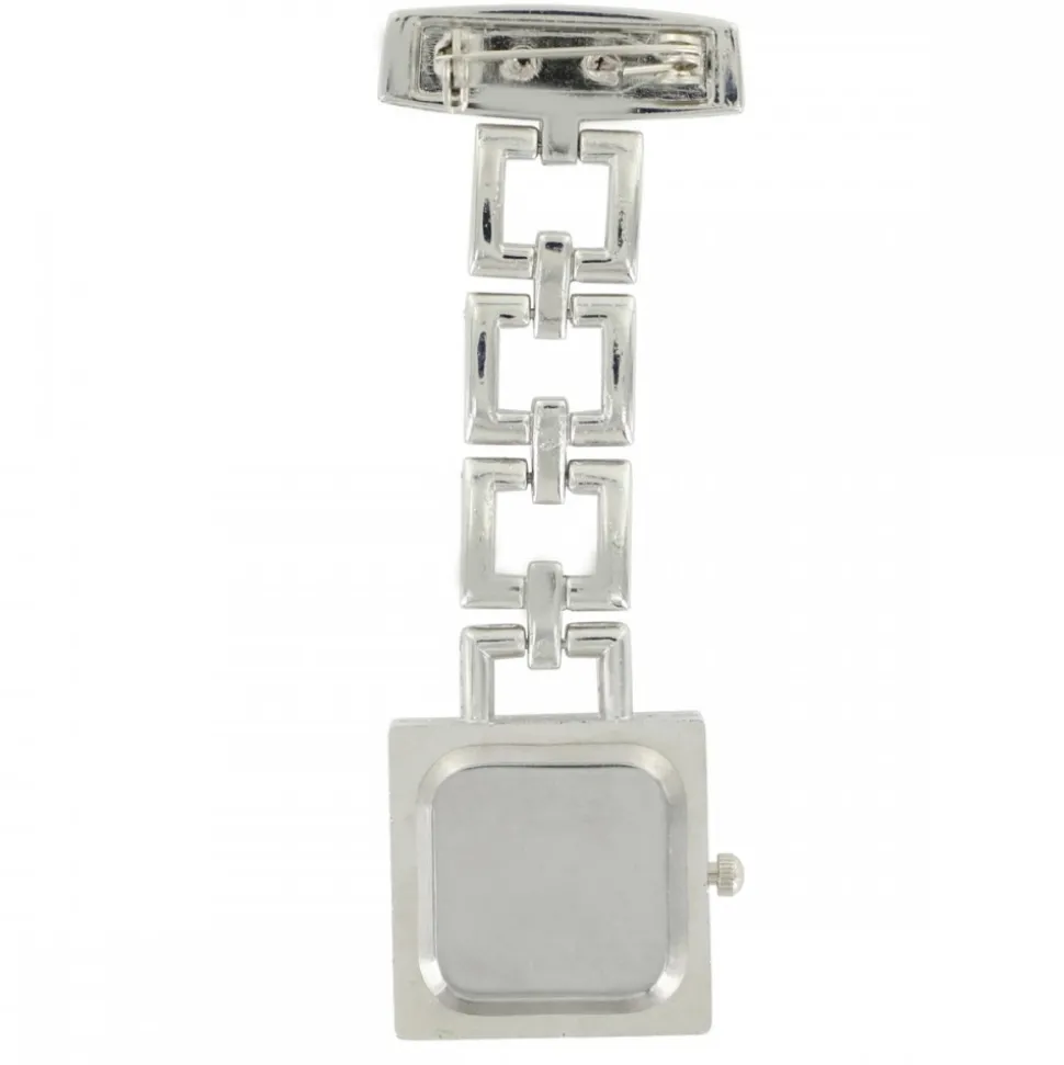 Montre Infirmière Métal Strass Carré KRAZY