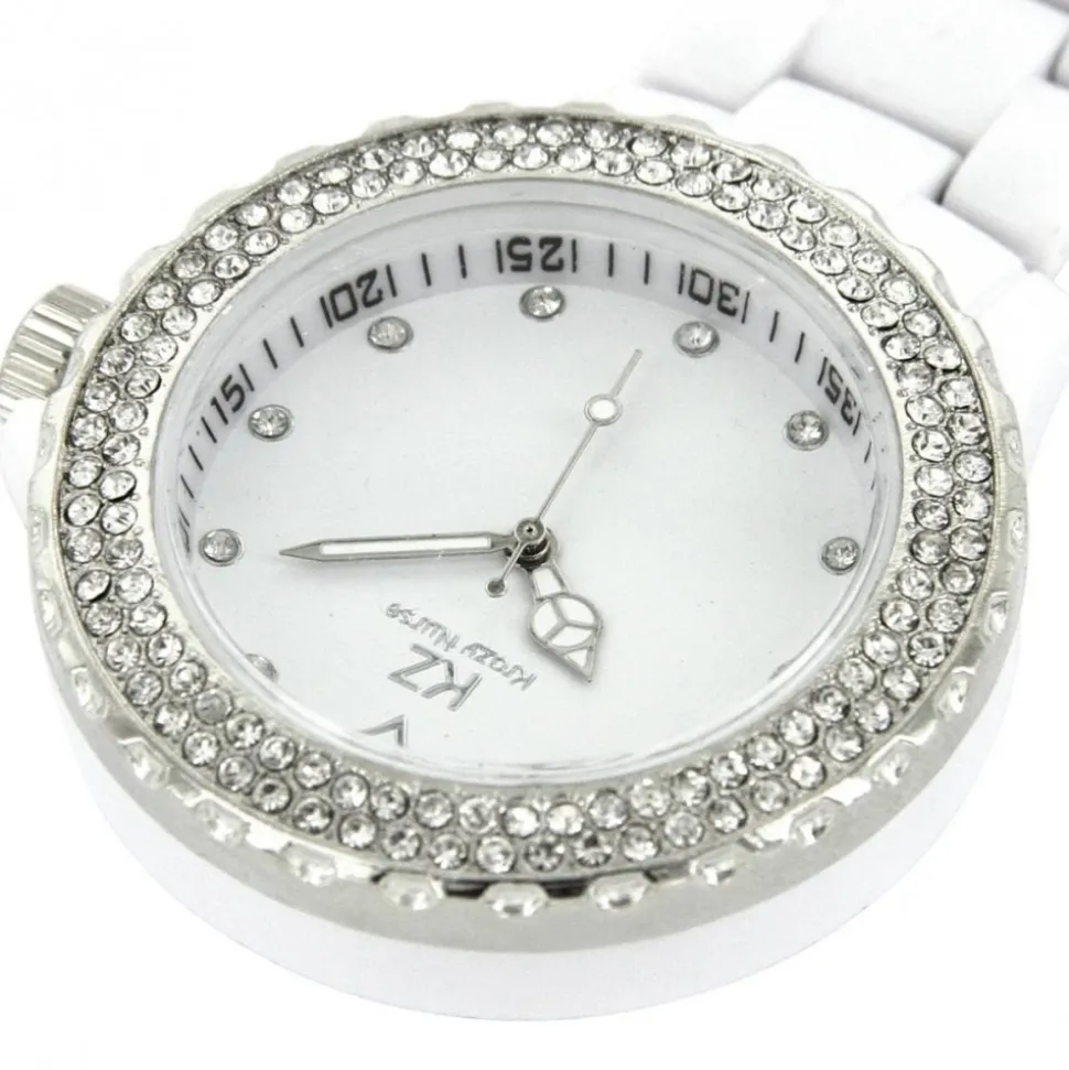 Montre Infirmière Originale Plastique Blanc Strass KRAZY 59