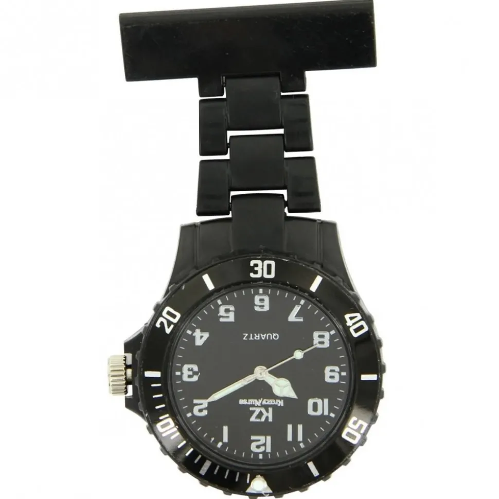 Montre infirmière Plastique Noir broche 133