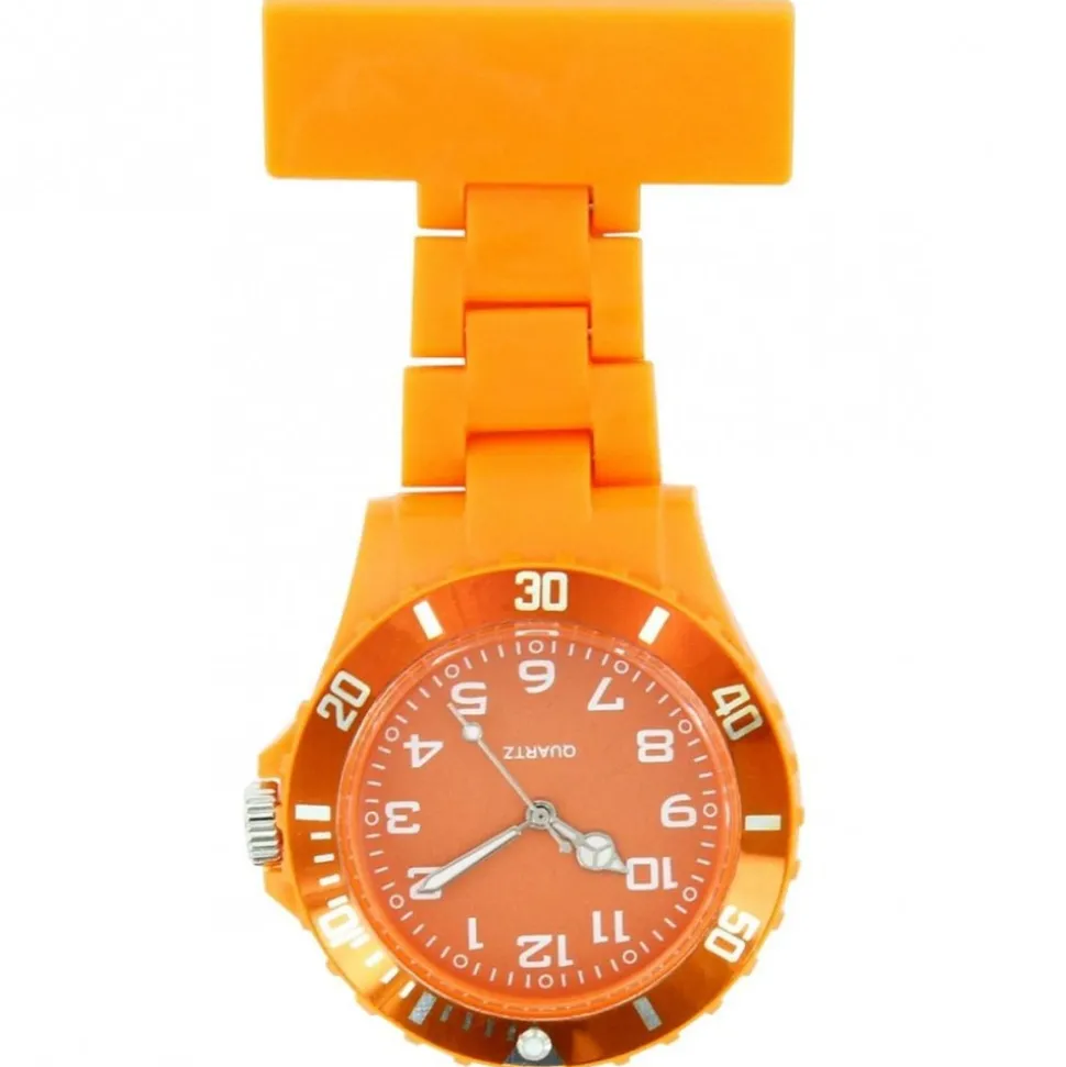 Montre infirmière Plastique Orange broche 130