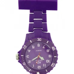 Montre infirmière Plastique Mauve broche 85