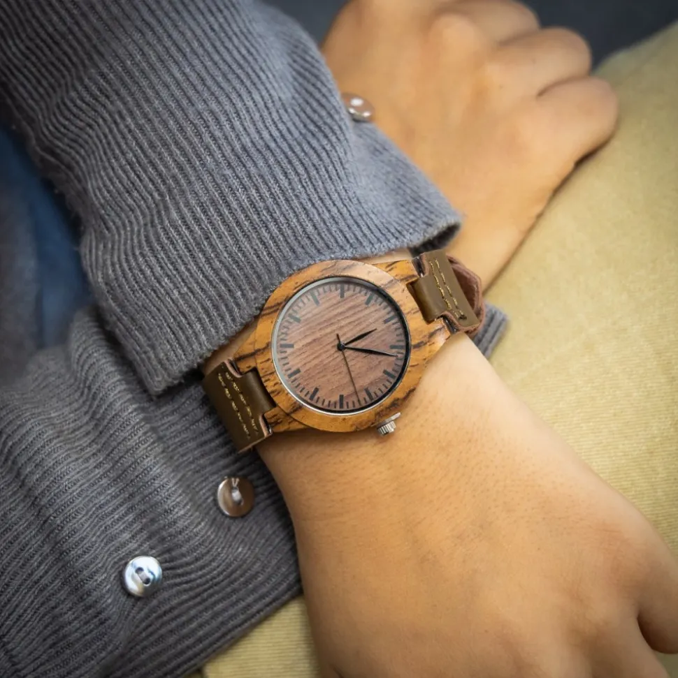 Montre pour Femme Bracelet Marron Bois CHTIME
