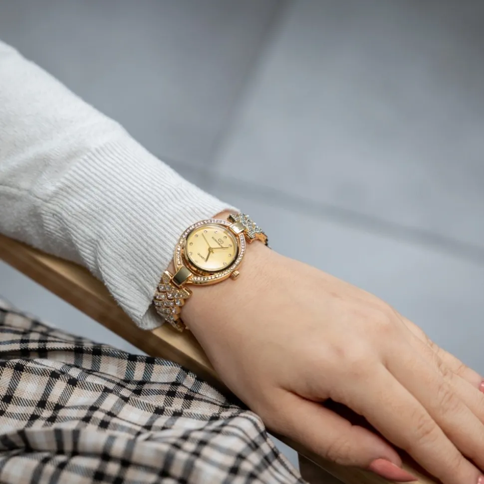 Montre pour Femme en Métal Doré Strass GIORGIO