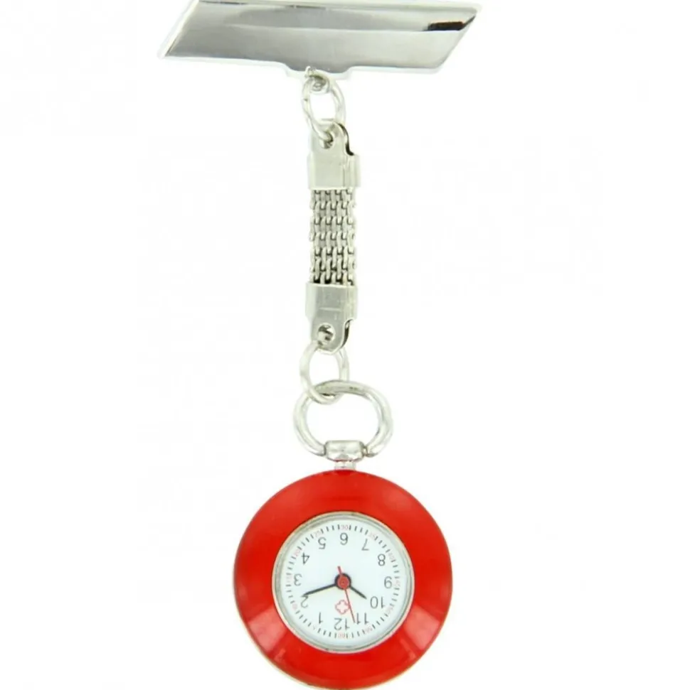 Montre Pour Infirmière Acier Ronde Rouge 94