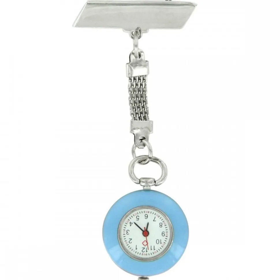 Montre Pour Infirmière Acier Ronde Bleue 87