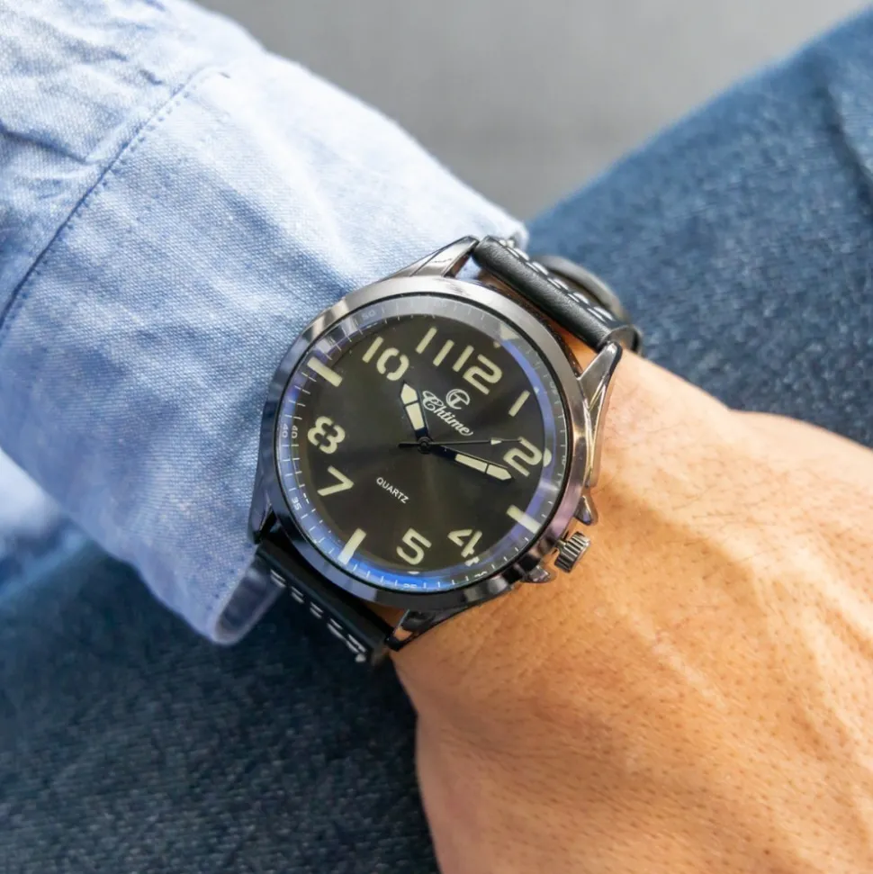 Somptueuse Montre Homme Noir CHTIME
