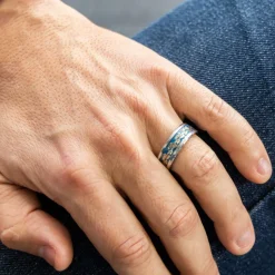 Sublime Bague Anneau Homme Acier Argenté Dragon