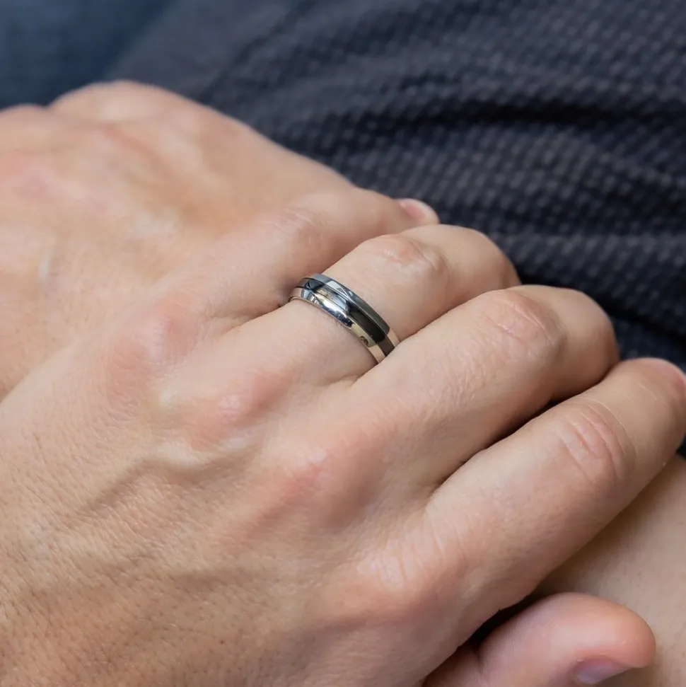 Sublime Bague Anneau Homme Acier CAREX