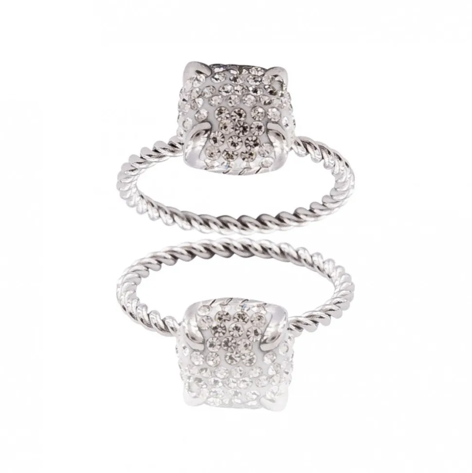 Sublime Bague Femme Acier Ornée Zirconium