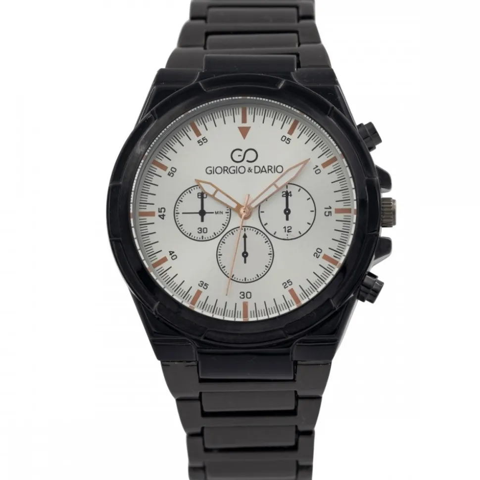 Sublime Montre Homme en Métal Noir GIORGIO