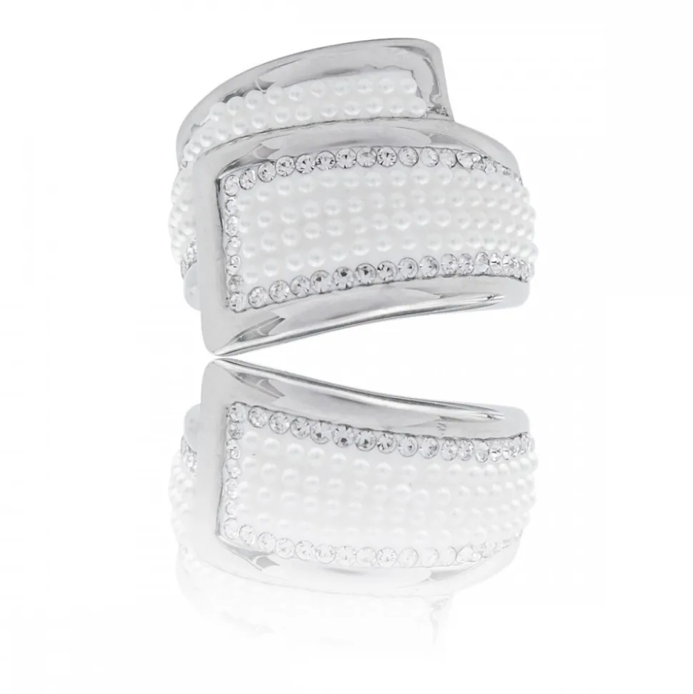Superbe Bague Femme Ornée Perles Zirconium