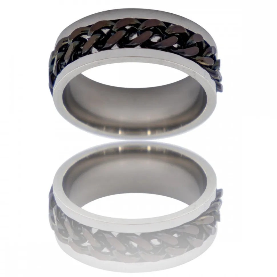 Très Belle Bague Anneau Homme Acier TAXUS