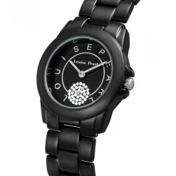 Très Belle Montre Femme Louise Pearl ornée de Cristaux Swarovski® Noir