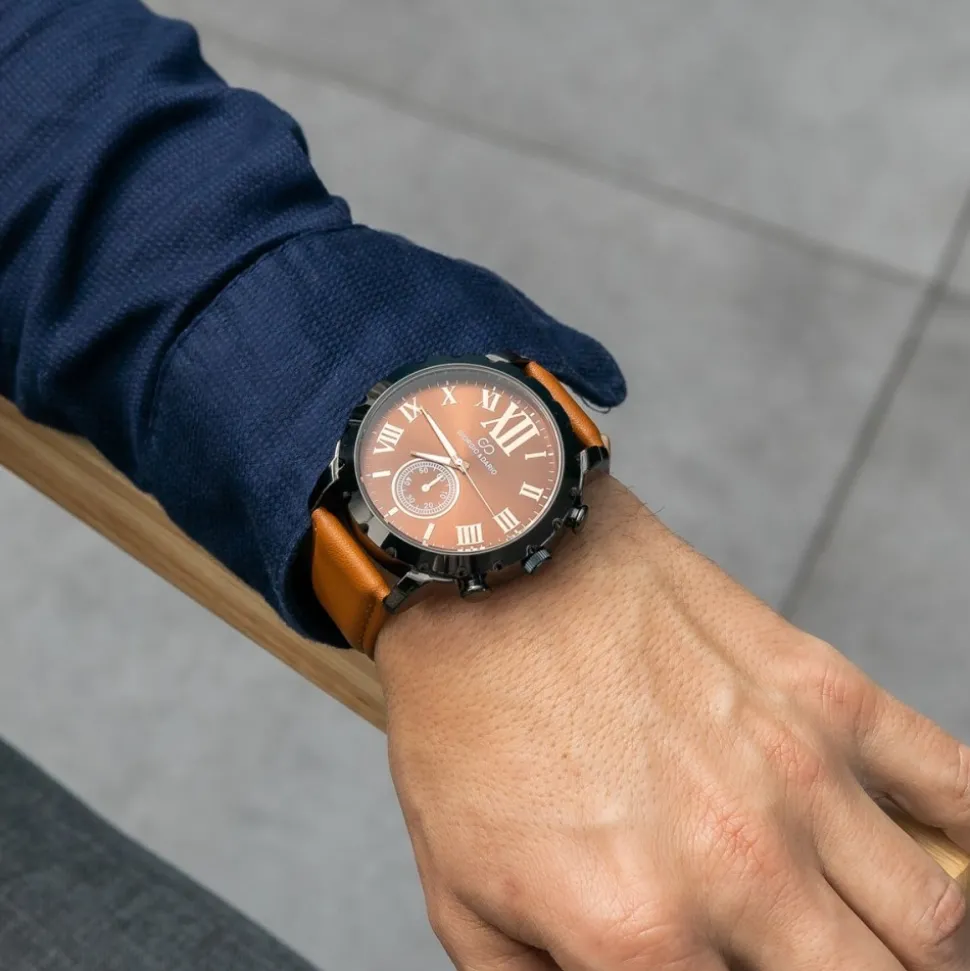 Très Belle Montre Homme Marron GIORGIO