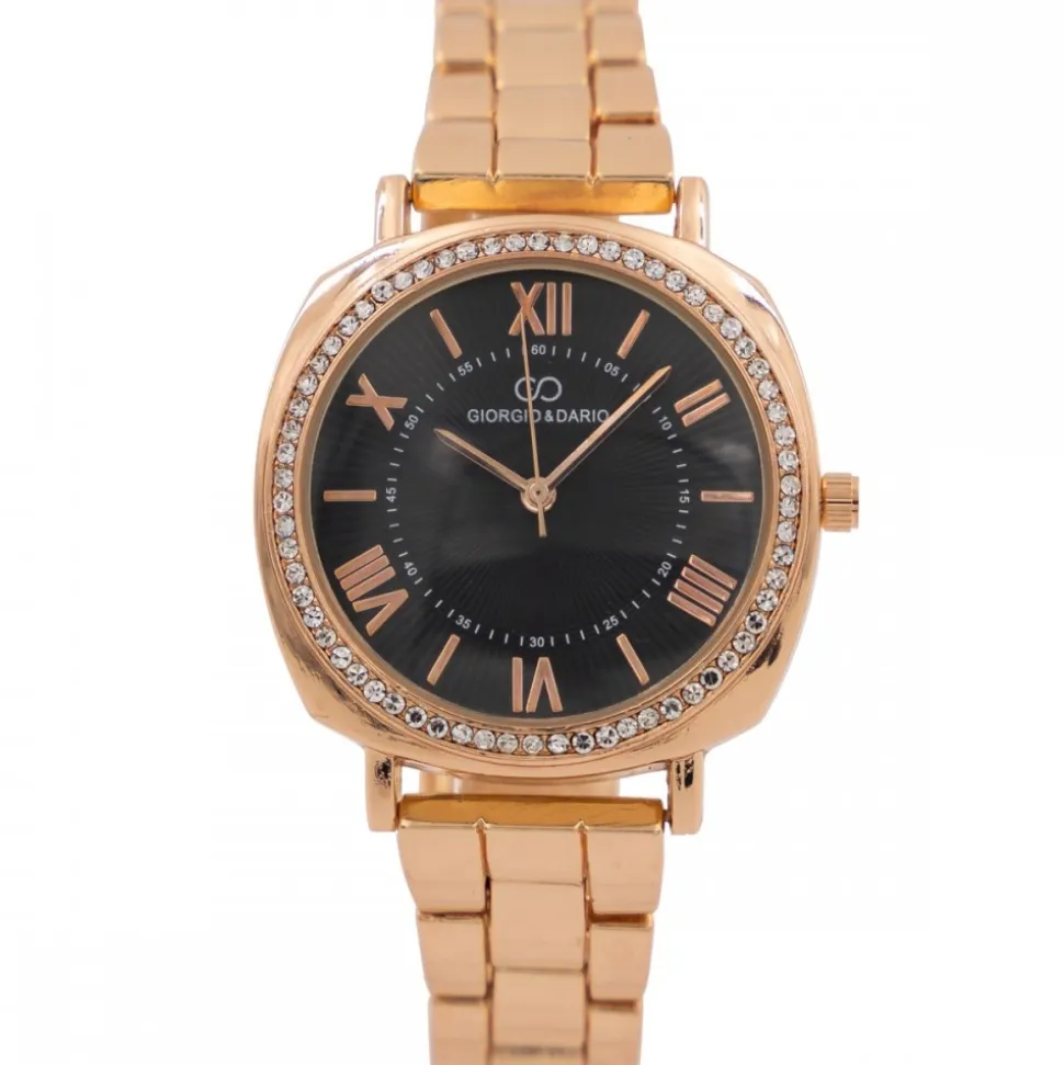 Très Belle Montre pour Femme Métal Rosé Strass GIORGIO