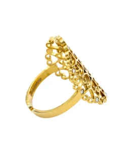 Très Jolie Bague Femme Acier Doré