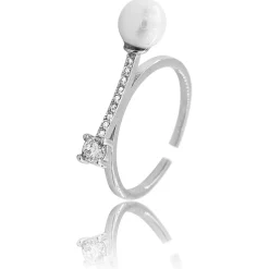Votre Bague Femme Ajustable SEGMA Perle Strass