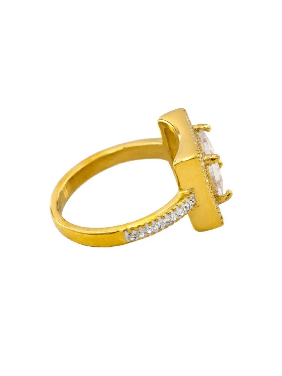 Votre Bague pour Femme en Acier Doré Ornée Zirconium
