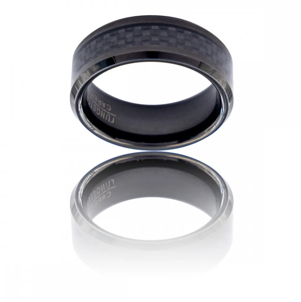 Votre Coffret Bague Anneau Homme Tungstène Carbone
