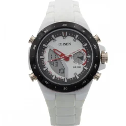 Votre Montre Homme Plastique Blanc Double-Affichage CHTIME